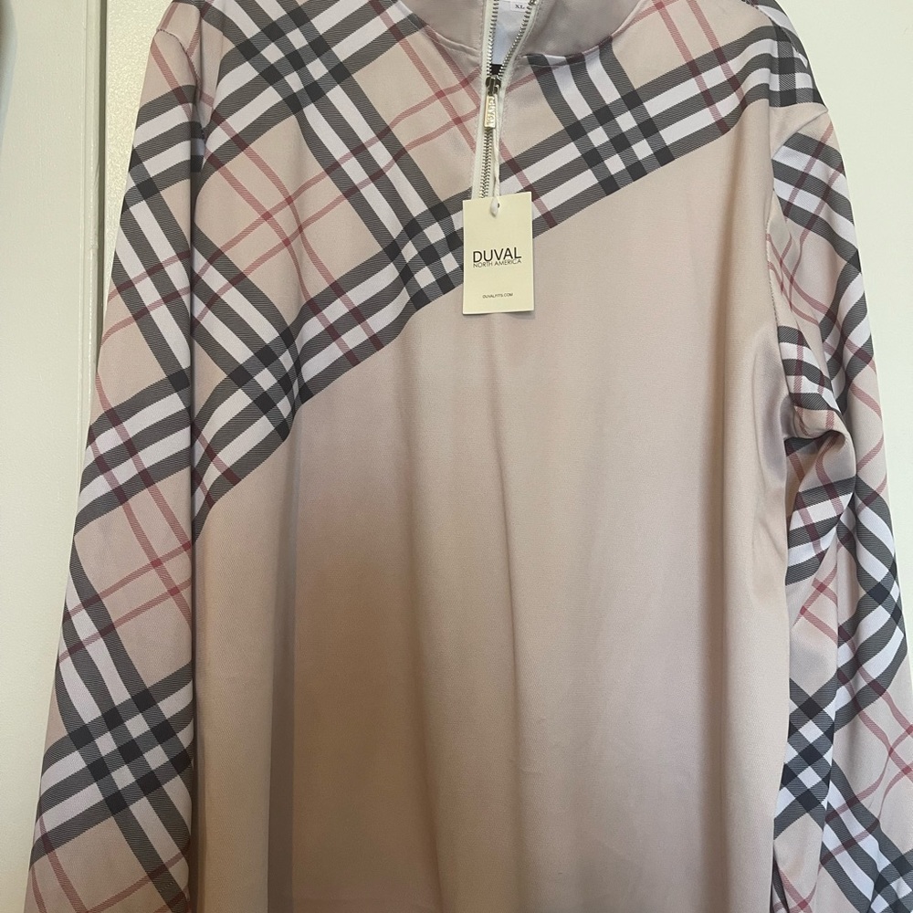 Men's Plaid Beige Pullover and pant set